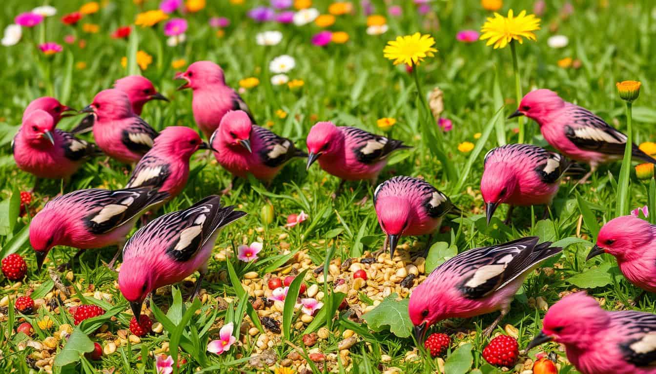 diet and feeding habits of Rosy Starlings