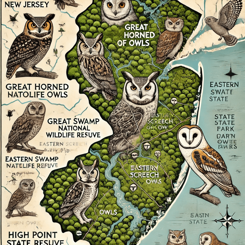 Where to Spot Owls in New Jersey in Map